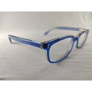Muse‎ 35-002011 Transparent Blue Rectangle Eyeglass Frames 50-17-140 Excellent